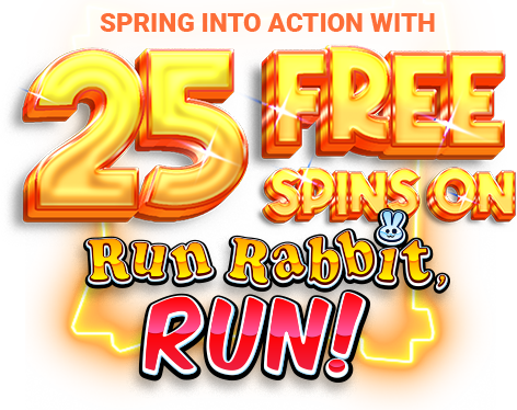 Jackpot Hunter 25 Free Spins on Run Rabbit, Run